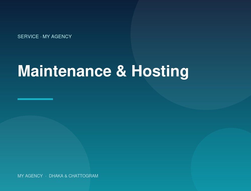 Maintenance & Hosting services by My Agency